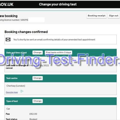 Chertsey London Driving Test Cancellations 05