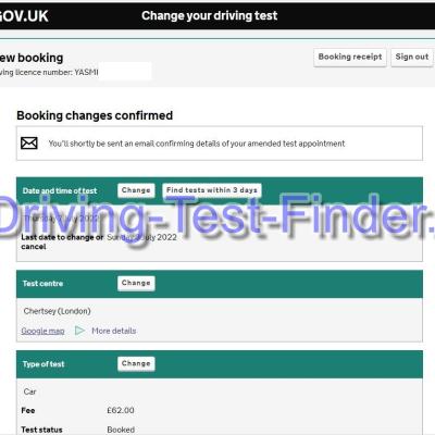 Chertsey London Driving Test Cancellations 07