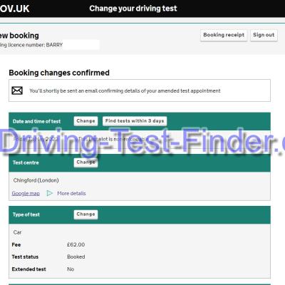 Chingford London Driving Test Cancellations 1