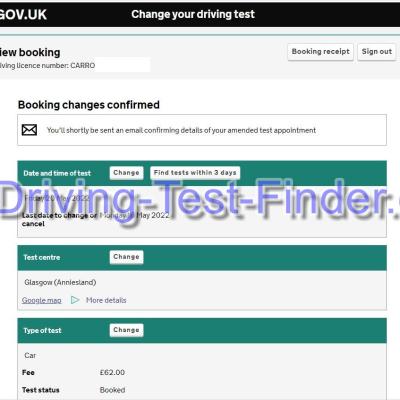 Glasgow Anniesland Driving Test Cancellations 2