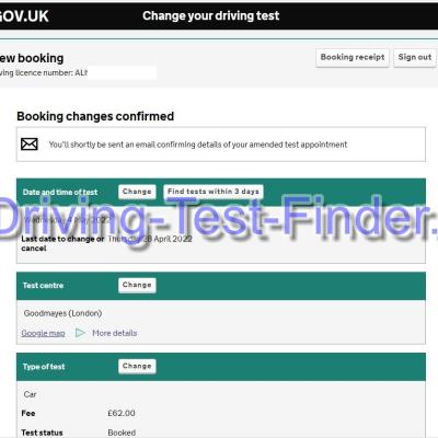 Goodmayes London Driving Test Cancellations 2