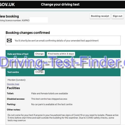 Morden London Driving Test Cancellations 1