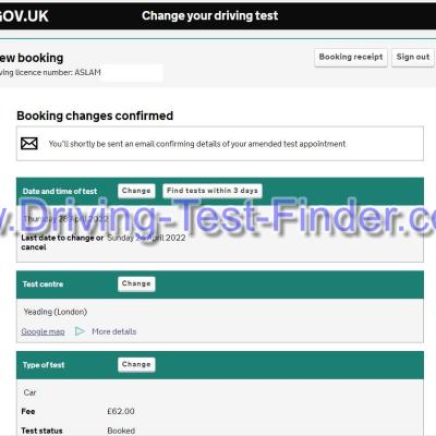 Yeading London Driving Test Cancellations 2